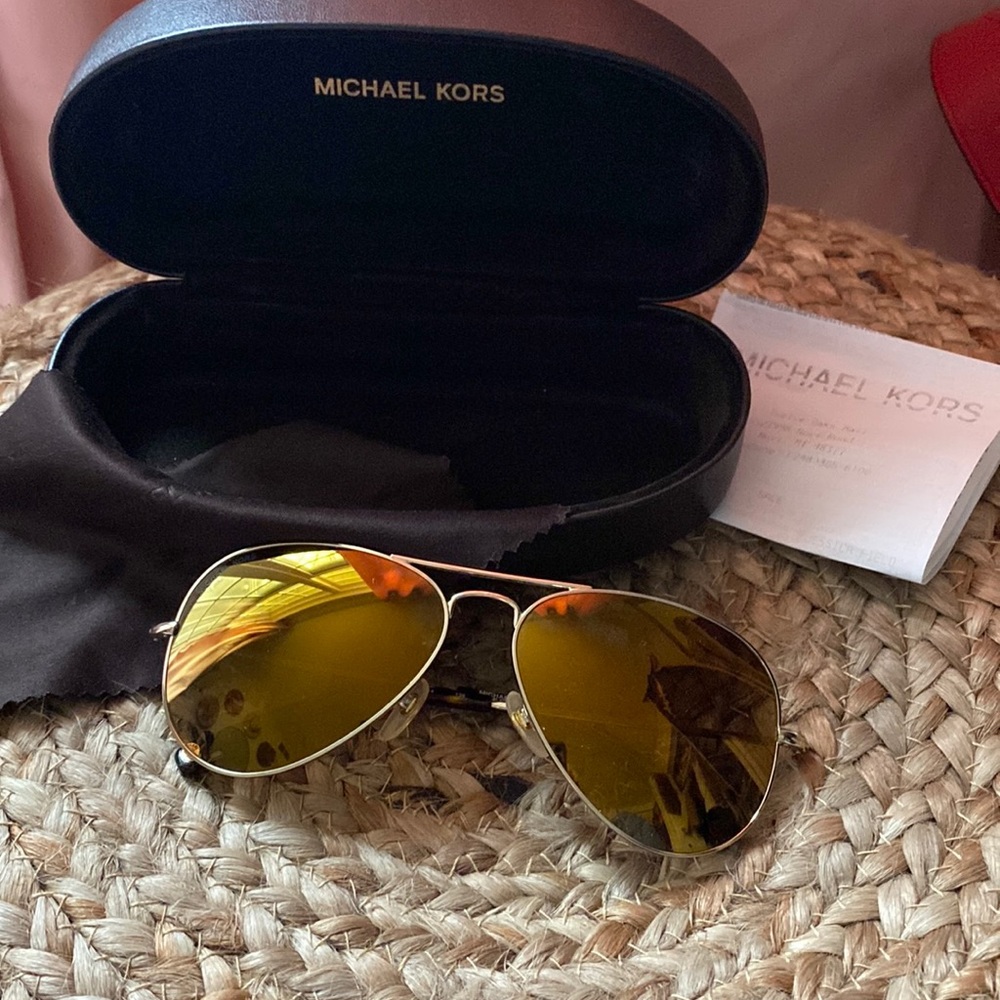 Michael Kors Gold Mirror Aviator Sunglasses. Rayban lookalike